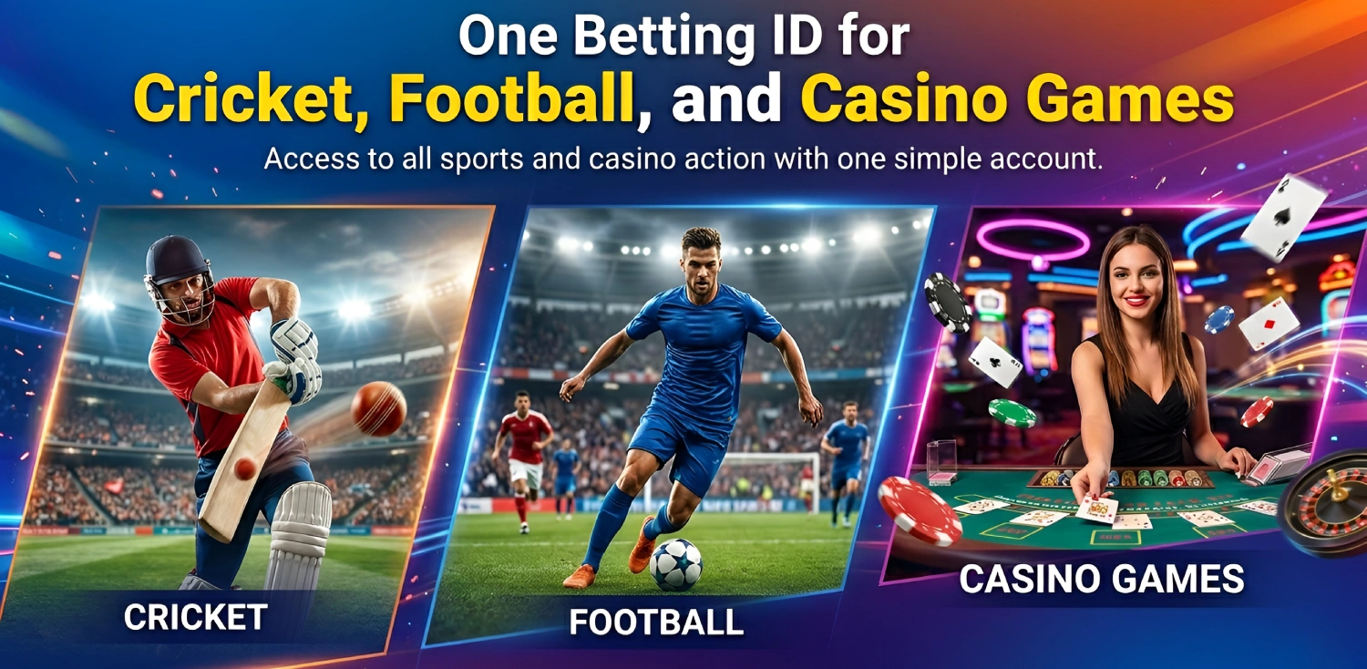 One Betting ID for Cricket, Football, and Casino Games